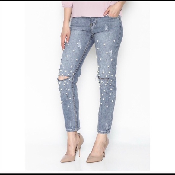Sadie & Sage Denim - Sadie & Sage M Pearl Blue Skinny Jeans